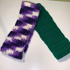 2 hand crochet headbands